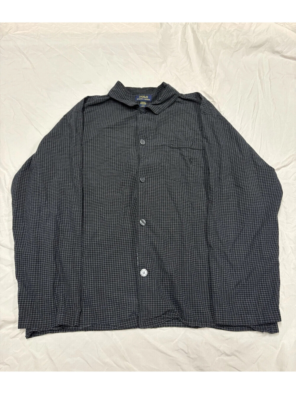 Polo Ralph Lauren Men’s Large Sleepwear Black Button Down Top